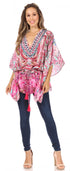 Blusa estilo bohemio de manga corta con cuello en V y estilo informal de gran tamaño para mujer de Sakkas Danis