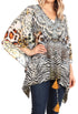 Blusa estilo bohemio de manga corta con cuello en V y estilo informal de gran tamaño para mujer de Sakkas Danis