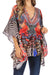 Blusa estilo bohemio de manga corta con cuello en V y estilo informal de gran tamaño para mujer de Sakkas Danis