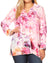 Sakkas Issa Women's Long Sleeve Floral Print Casual Button Down Shirt Blouse Top