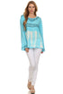 Sakkas Carla Tie Dye Embroidered Tunic Top / Blouse