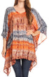 Sakkas Adalwin Desert Sun Lightweight Circle Ponch Tunic Top Blouse W / Embroidery