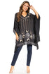 Blusa tipo túnica Sakkas Adalwin Third Tie Dye Desert Sun Circle Ponch con bordado
