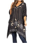 Blusa tipo túnica Sakkas Adalwin Third Tie Dye Desert Sun Circle Ponch con bordado
