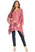 Blusa tipo túnica Sakkas Adalwin Third Tie Dye Desert Sun Circle Ponch con bordado