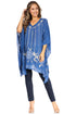 Blusa tipo túnica Sakkas Adalwin Third Tie Dye Desert Sun Circle Ponch con bordado