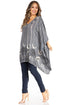 Blusa tipo túnica Sakkas Adalwin Third Tie Dye Desert Sun Circle Ponch con bordado
