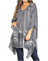 Blusa tipo túnica Sakkas Adalwin Third Tie Dye Desert Sun Circle Ponch con bordado