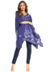 Blusa tipo túnica Sakkas Adalwin Third Tie Dye Desert Sun Circle Ponch con bordado