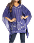 Blusa tipo túnica Sakkas Adalwin Third Tie Dye Desert Sun Circle Ponch con bordado