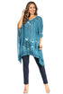 Blusa tipo túnica Sakkas Adalwin Third Tie Dye Desert Sun Circle Ponch con bordado
