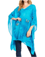 Blusa tipo túnica Sakkas Adalwin Third Tie Dye Desert Sun Circle Ponch con bordado