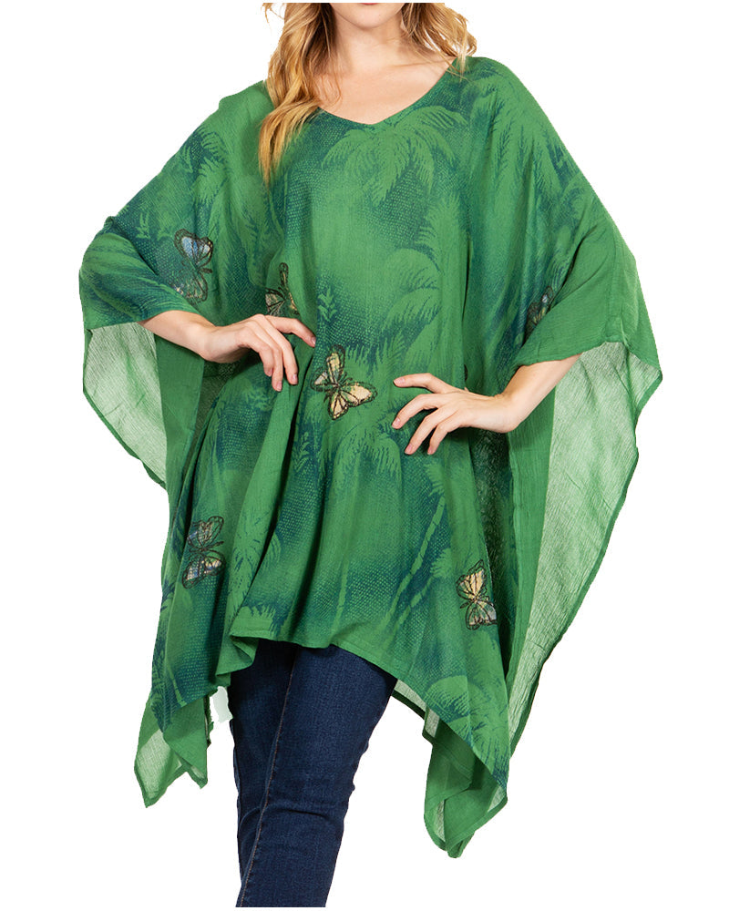 Blusa tipo túnica Sakkas Adalwin Third Tie Dye Desert Sun Circle Ponch con bordado