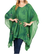 Blusa tipo túnica Sakkas Adalwin Third Tie Dye Desert Sun Circle Ponch con bordado