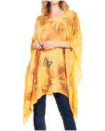 Blusa tipo túnica Sakkas Adalwin Third Tie Dye Desert Sun Circle Ponch con bordado