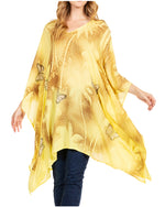 Blusa tipo túnica Sakkas Adalwin Third Tie Dye Desert Sun Circle Ponch con bordado
