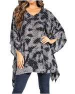 Blusa tipo túnica Sakkas Adalwin Third Tie Dye Desert Sun Circle Ponch con bordado
