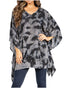 Blusa tipo túnica Sakkas Adalwin Third Tie Dye Desert Sun Circle Ponch con bordado