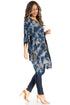 Blusa tipo túnica Sakkas Adalwin Third Tie Dye Desert Sun Circle Ponch con bordado