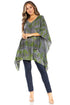 Blusa tipo túnica Sakkas Adalwin Third Tie Dye Desert Sun Circle Ponch con bordado
