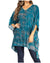 Blusa tipo túnica Sakkas Adalwin Third Tie Dye Desert Sun Circle Ponch con bordado