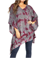 Blusa tipo túnica Sakkas Adalwin Third Tie Dye Desert Sun Circle Ponch con bordado