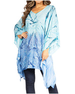 Blusa tipo túnica Sakkas Adalwin Third Tie Dye Desert Sun Circle Ponch con bordado