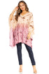 Blusa tipo túnica Sakkas Adalwin Third Tie Dye Desert Sun Circle Ponch con bordado
