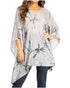 Blusa tipo túnica Sakkas Adalwin Third Tie Dye Desert Sun Circle Ponch con bordado