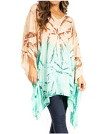 Blusa tipo túnica Sakkas Adalwin Third Tie Dye Desert Sun Circle Ponch con bordado