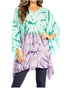 Blusa tipo túnica Sakkas Adalwin Third Tie Dye Desert Sun Circle Ponch con bordado
