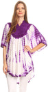 Sakkas Martina Delicate Embroidered Tie Dye Poncho Top / Cover Up