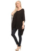 Sakkas Wren Lightweight Circle Poncho Top Blouse With Detailed Embroidery