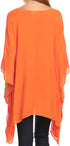 Sakkas Wren Lightweight Circle Poncho Top Blouse With Detailed Embroidery