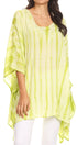 Sakkas Wren Lightweight Circle Poncho Top Blouse With Detailed Embroidery