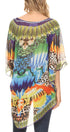 MKY Brigitte Women's Loose Casual Boho Short Sleeve Circle Blouse Top V-neck