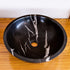 Lavabo de baño de mármol negro Toros de piedra natural sobre tocador (diámetro de 16" y alto de 6")