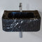 Lavabo de baño de pared rectangular de mármol negro Toros pulido (ancho) 12" (largo) 19" (alto) 7"