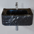 Lavabo de baño de pared rectangular de mármol negro Toros pulido (ancho) 12" (largo) 19" (alto) 7"
