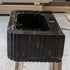 Lavabo de baño de pared rectangular de mármol negro Toros pulido (ancho) 12" (largo) 19" (alto) 7"