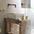 Lavabo rectangular de travertino de piedra natural sobre lavabo de baño (ancho) 23" (profundidad) 18" (alto) 8"