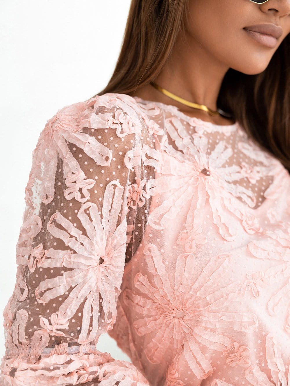 Trendy Pink Mesh Top