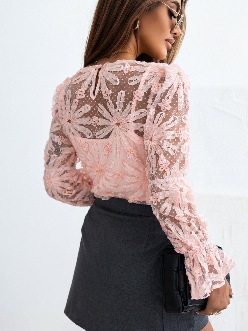 Trendy Pink Mesh Top
