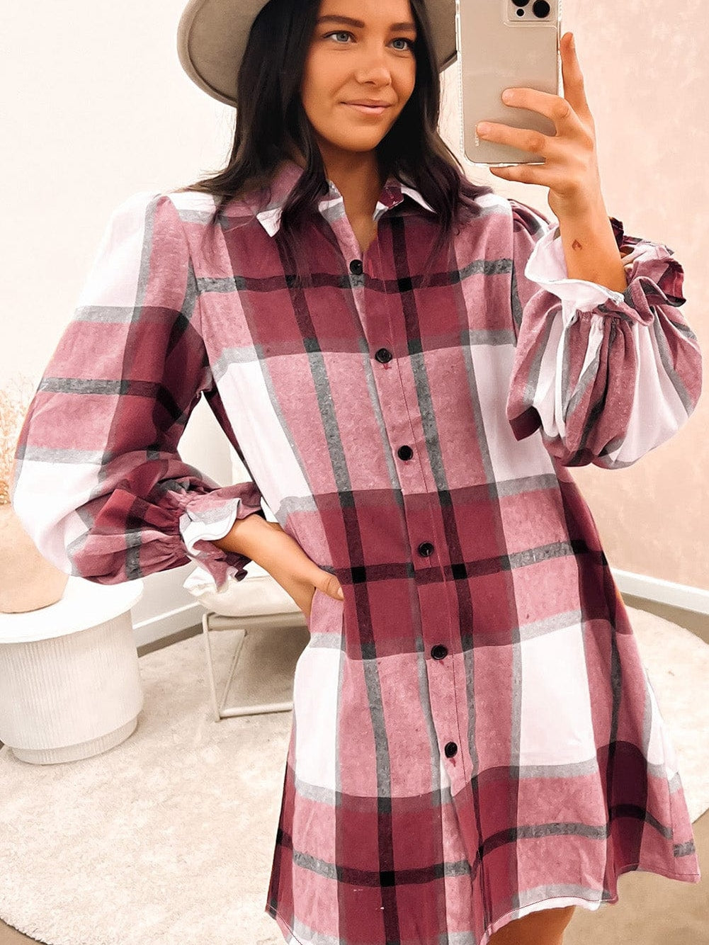 Trendy Plaid Mini Dress