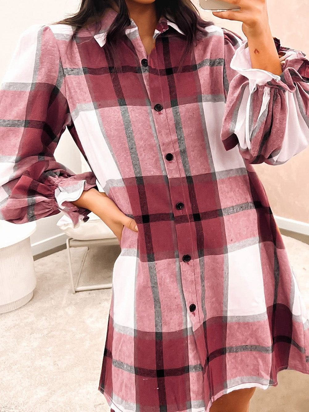 Trendy Plaid Mini Dress