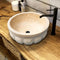Lavabo de baño con forma de calabaza de piedra natural travertino claro Troia