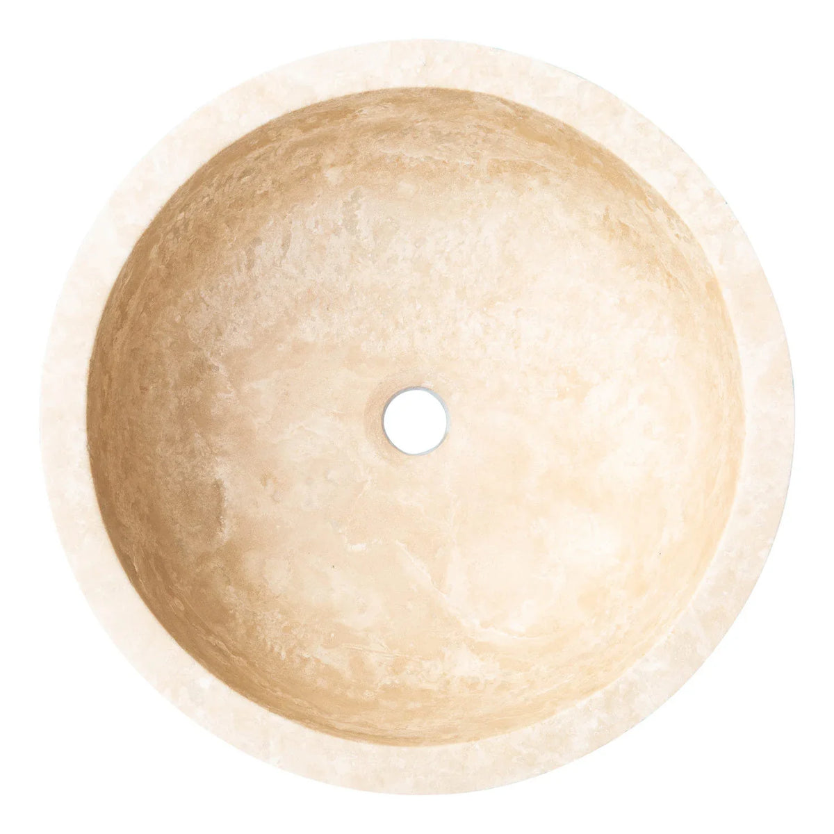 Lavabo de baño con forma de calabaza de piedra natural travertino claro Troia