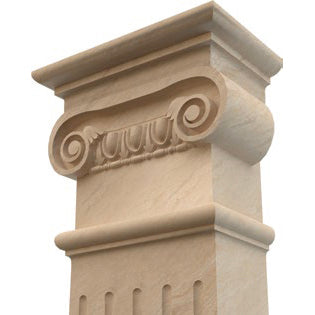 Troia Light Travertine Rectangular Italian Hand-carved Column (W)16