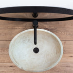 Lavabo ovalado para baño sobre tocador de travertino claro Troia (ancho) 16" (largo) 21"
