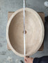 Lavabo ovalado para baño sobre tocador de travertino claro Troia (ancho) 16" (largo) 21"
